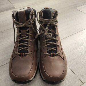 Clarks Men's Walpath Mid Oxford Boot, Dark Brown Leather, 10